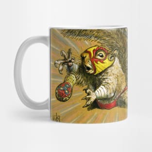 Luchador Squirrel going nuts Mug